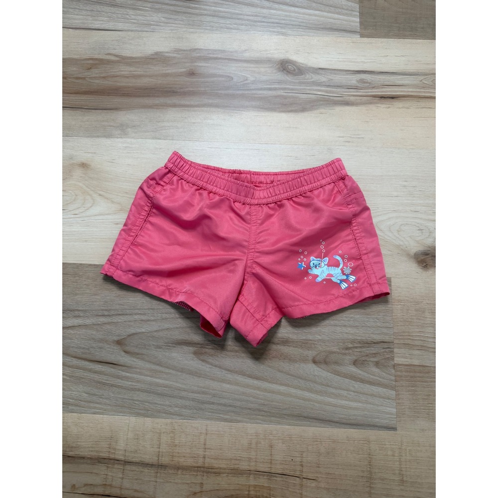 UVSkinz Girls Pink Swim Trunks UPF 50+ Cat Snorkel Board Shorts 3T